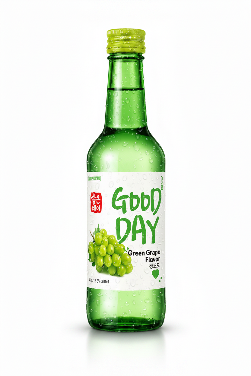 Soju Coreano Good Day Uva Verde | Bebida Tradicional Suave
