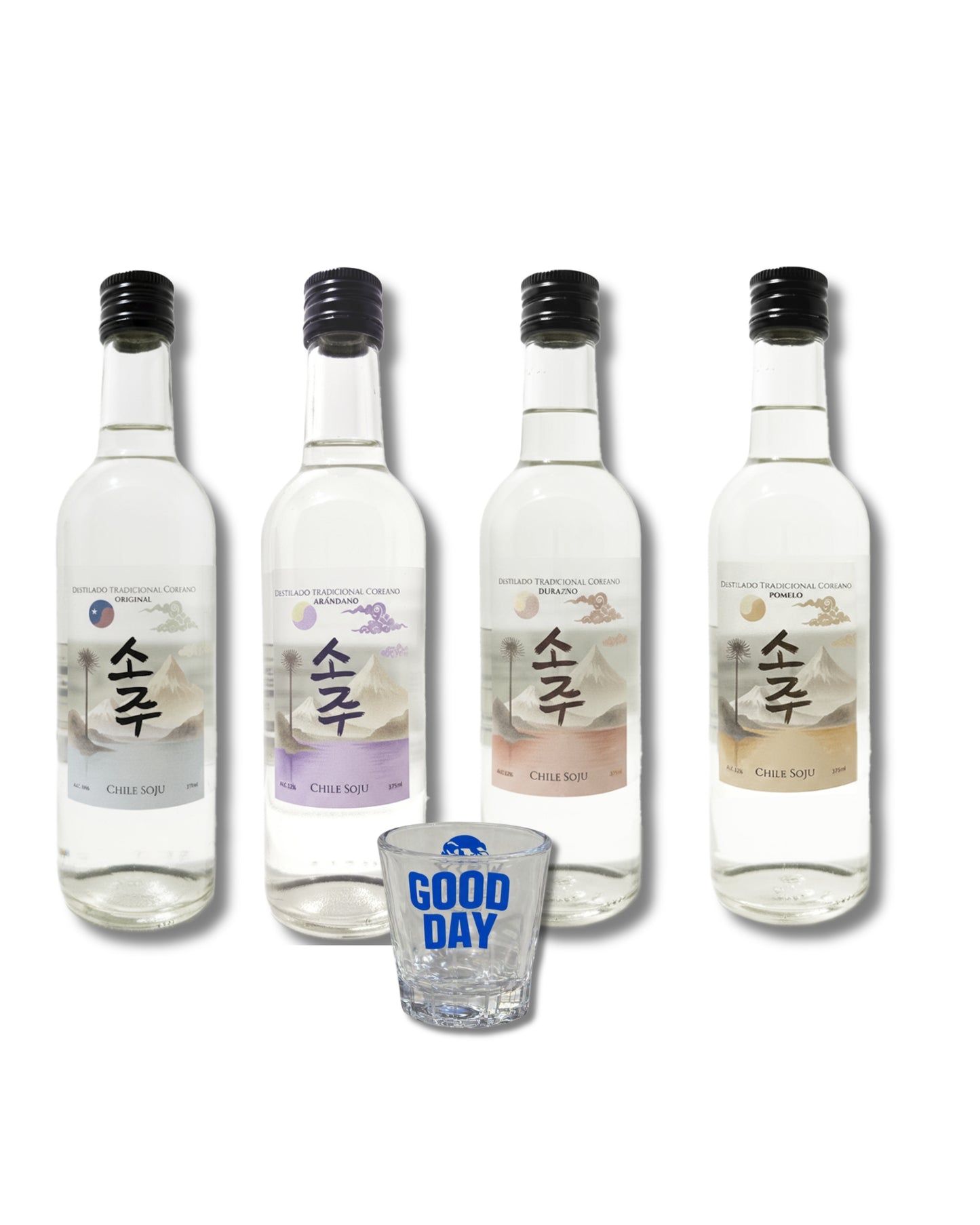 Pack Premium Origen — Chile Soju Premium x4 Sabores | El Soju Artesanal Chileno Más Puro